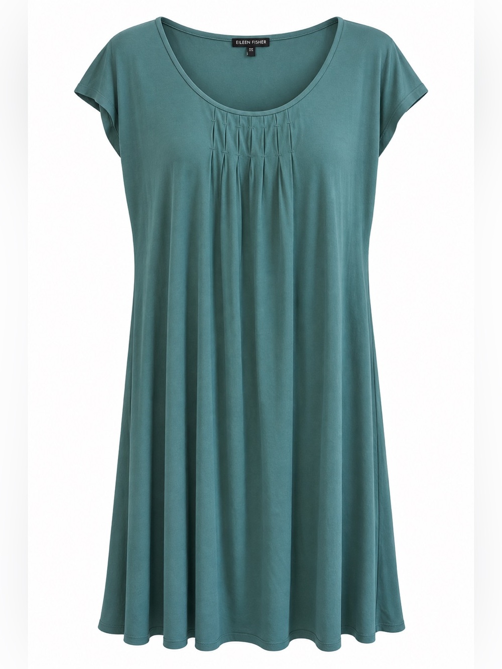 Eileen Fisher 100% Silk Teal Basic Dress size Large